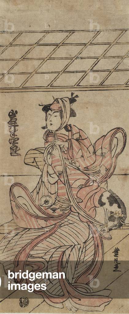 The Actor Iwai Hanshiro IV as a Pony Dancer, mid 1790's (woodblock print)