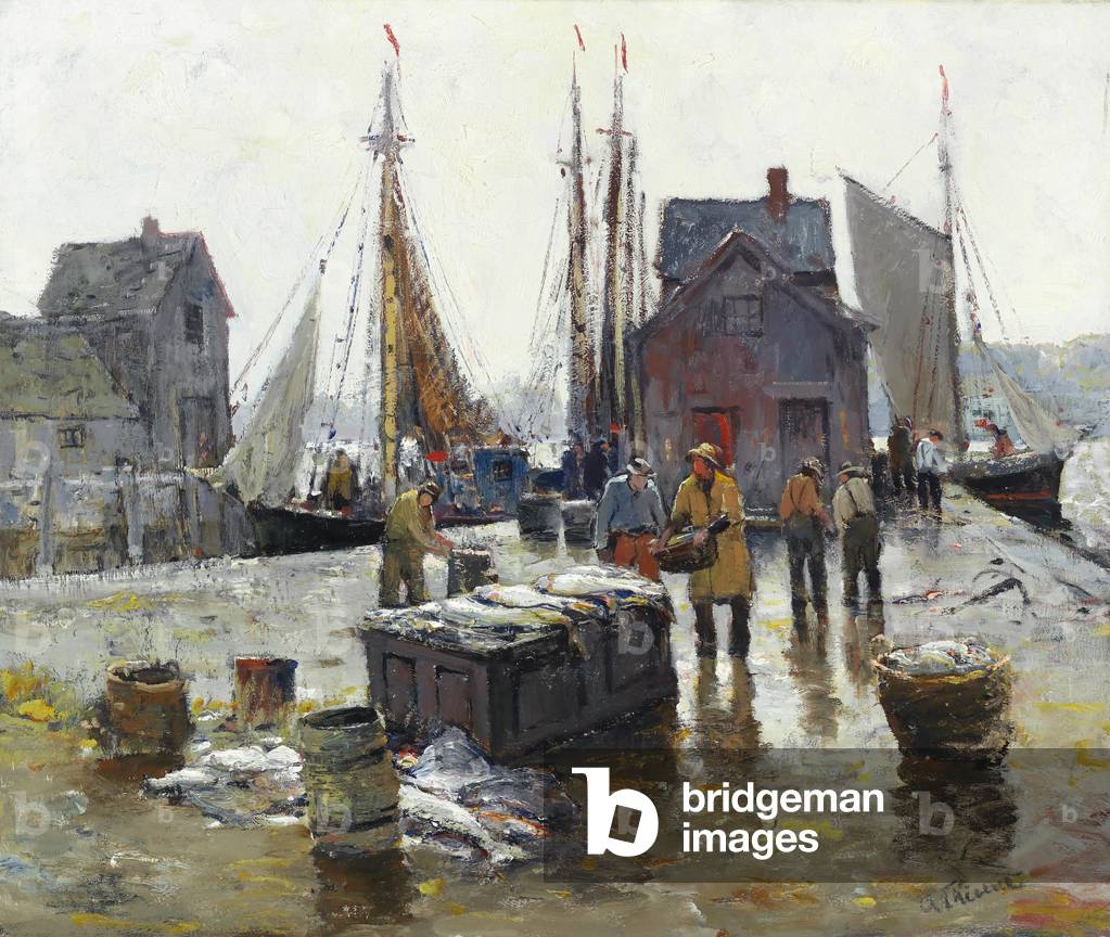 Cleaning Fish (oil on canvas)
