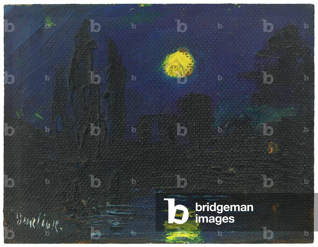 Nocturnal Landscape, c.1940-1950 (oil on masonite)