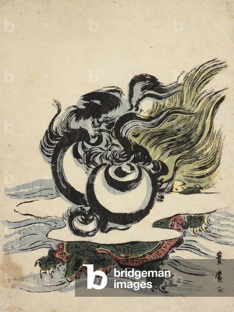 Mythological symbols - tortoise, 1820's (woodblock print)