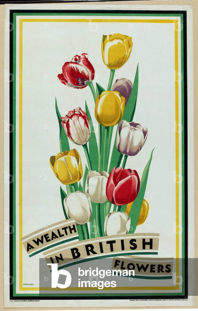 A Wealth in British Flowers, from the series 'British Bulbs for Home Gardens' (colour litho)