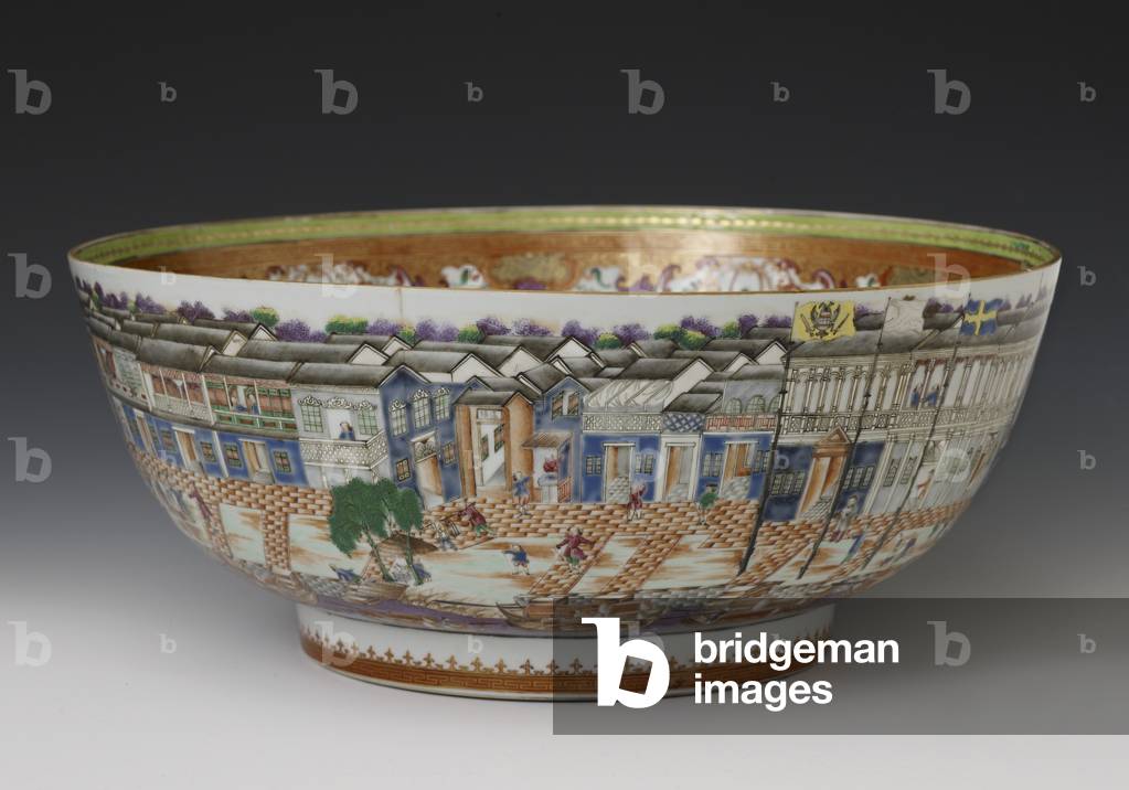 Famille verte hong bowl, Qianlong Dynasty, c.1785 (hard paste porcelain)
