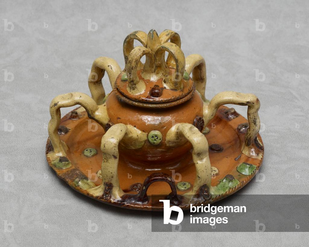 Posset pot cover, 1675-1725 (ceramic)