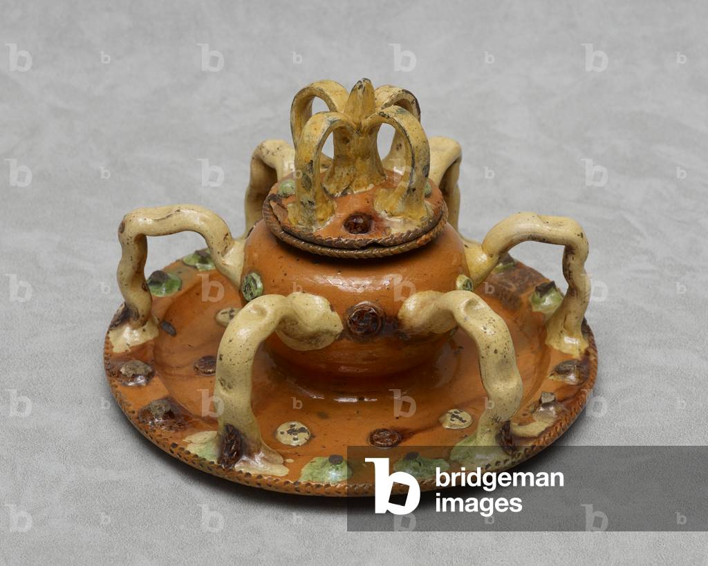Posset pot cover, 1675-1725 (ceramic)