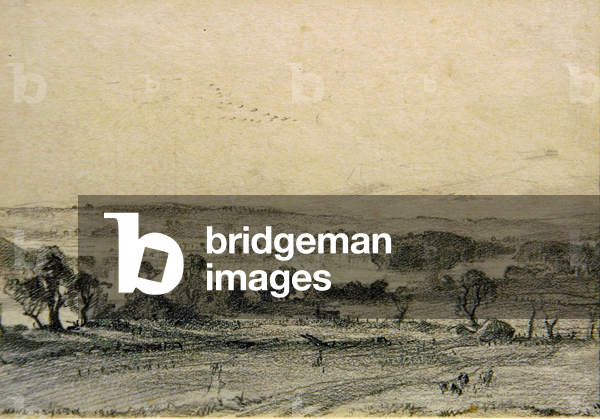 Balhannah, overlooking the Onkaparinga Valley, South Australia, 1918 (pencil on paper)