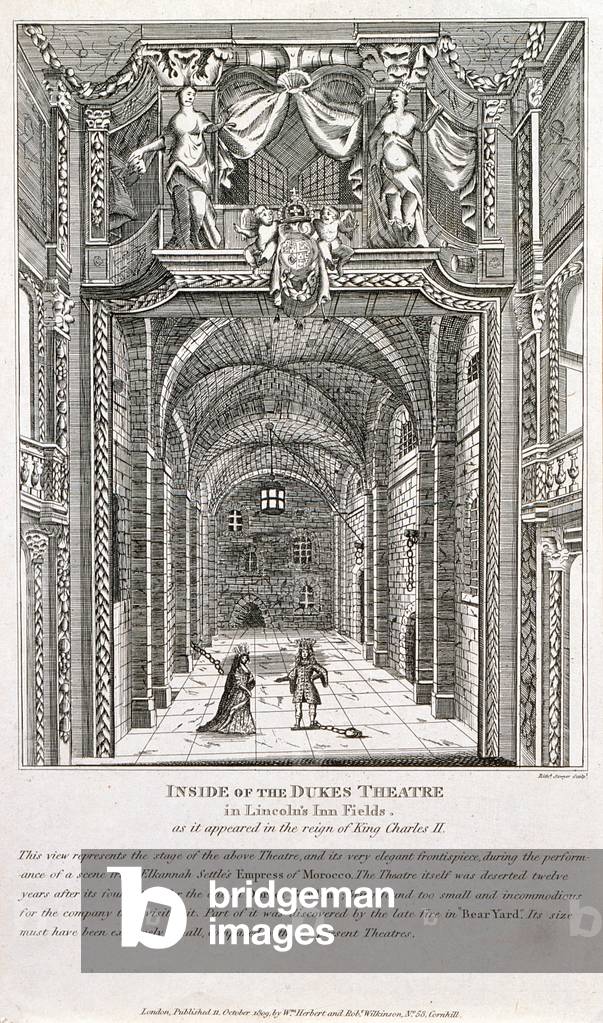 Inside of the Duke's Theatre, London, engraved by Richard Sawyer, 1820 (engraving)