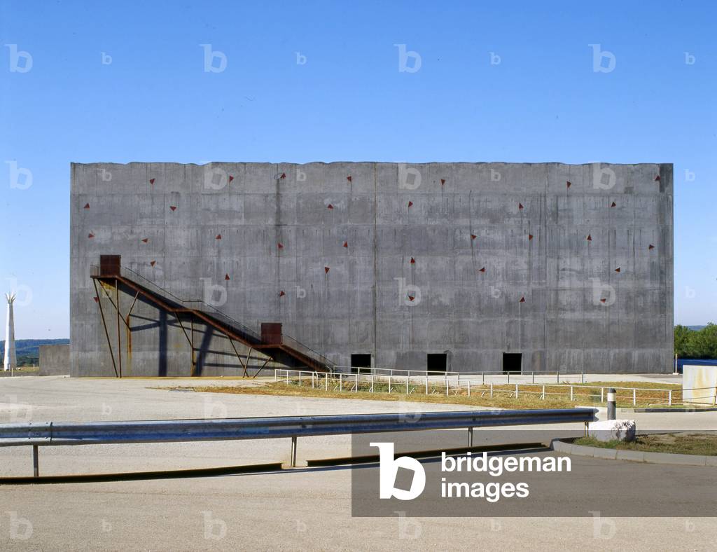 The Stadium has Vitrolles, Bouches-du-Rhone (Bouches du Rhone), Provence-Alpes-Cote d'Azur (Provence Alpes Cote d'Azur), France. Architecture by Rudy Ricciotti, 1995. Photography without date