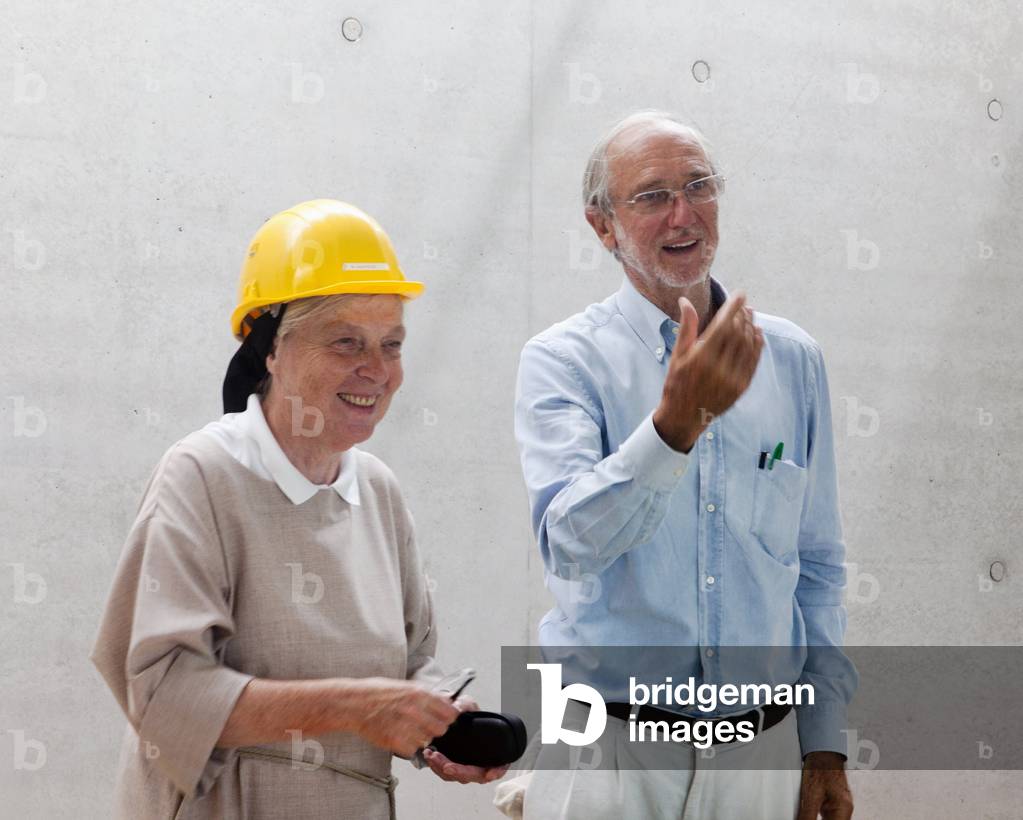 Sister Brigitte de Singly, Abbess of the Clares and Renzo Piano at the Monastery of St. Claire a Ronchamp Sister Brigitte of Singly and Renzo Piano
