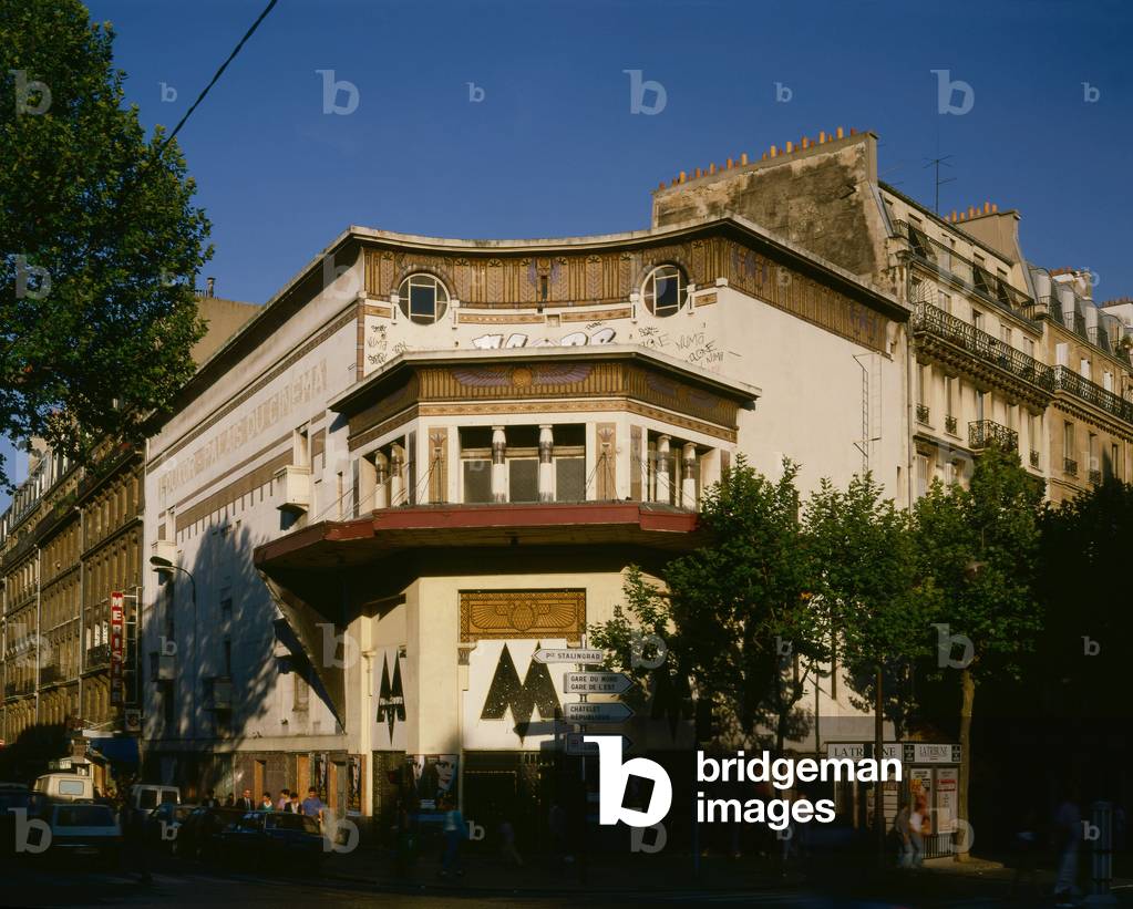 Cinema Luxor Pathe in Paris 10th. Construction 1920, architect Henri Zipcy, decor of the Amedee Tiberi facade. Photography 1990.
