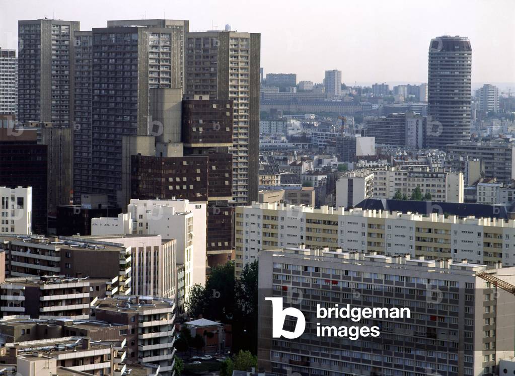 Panoramic view of the towers of the 13th arrondissement in Paris (75013).