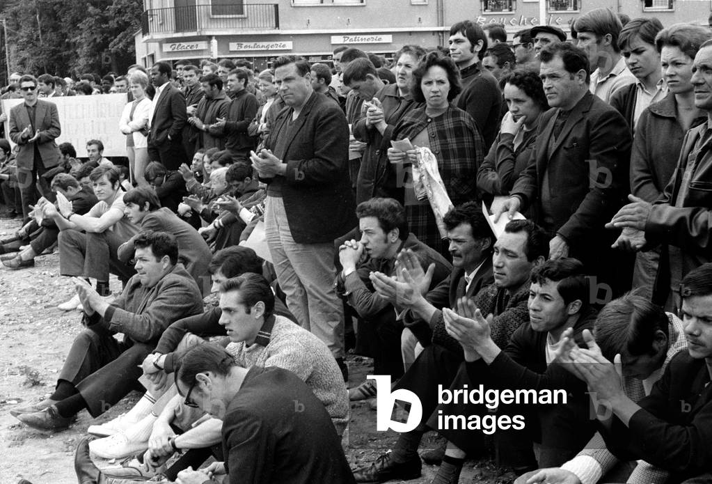May 1968: demonstrators in the street Gay Lussac in Paris.