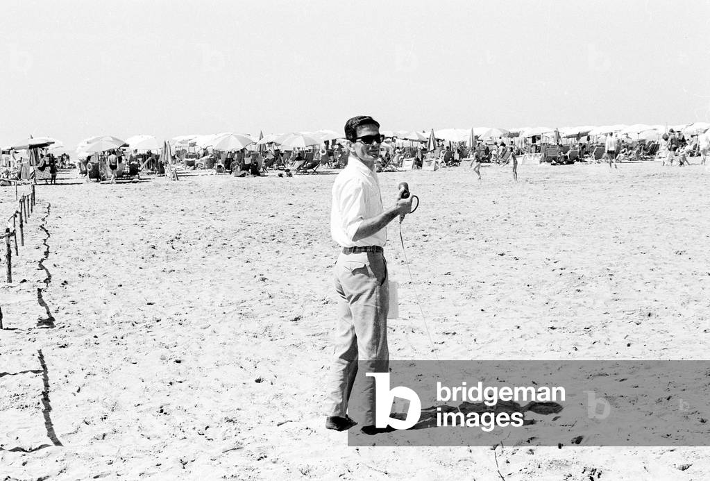 Filming of the documentary “Comizi d'amore””, filming director Pier Paolo Pasolini (1922 - 1975) questions people about sexuality, homosexuality... (study of morals of the Italian society) 1964.