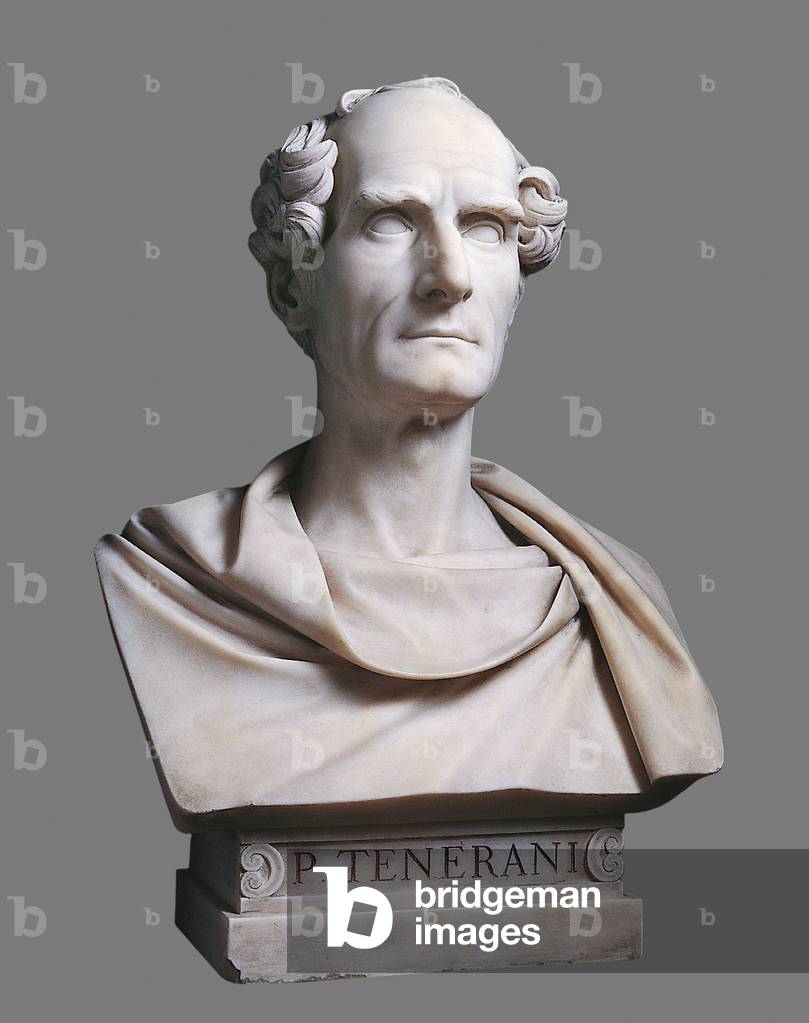 Selfportrait, by Pietro Tenerani, 1862, 19thCentury, marble, round