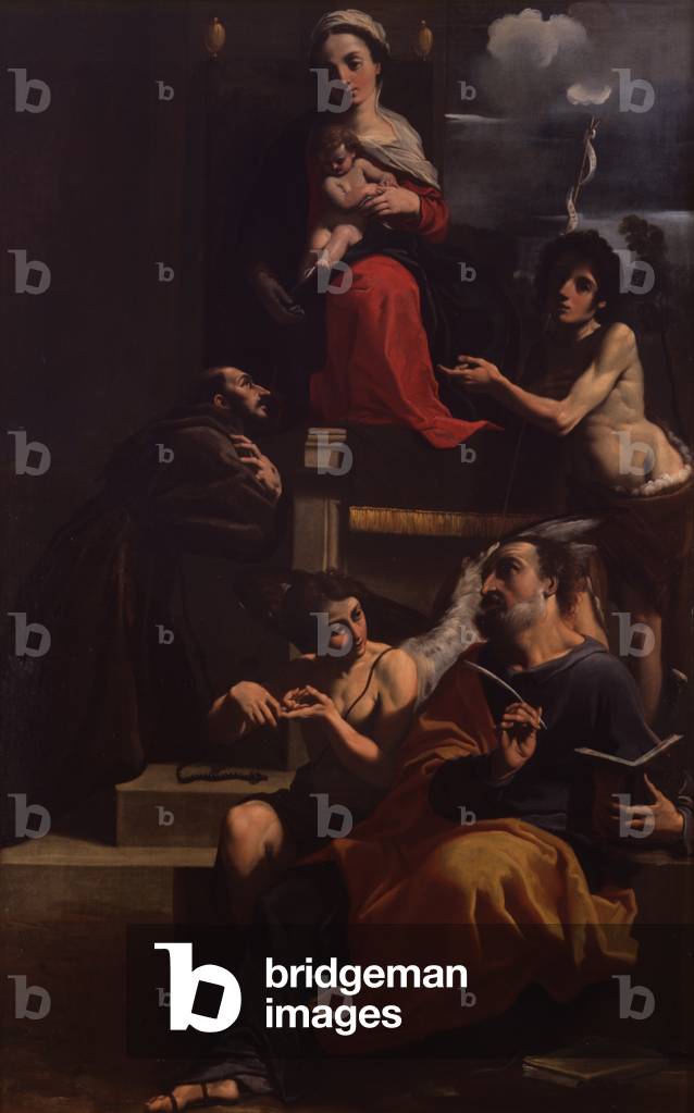 Madonna on a Throne with the Child and Saints, by Carlo Bononi, 1590 - 1632, 16th - 17th Century, oil on canvas