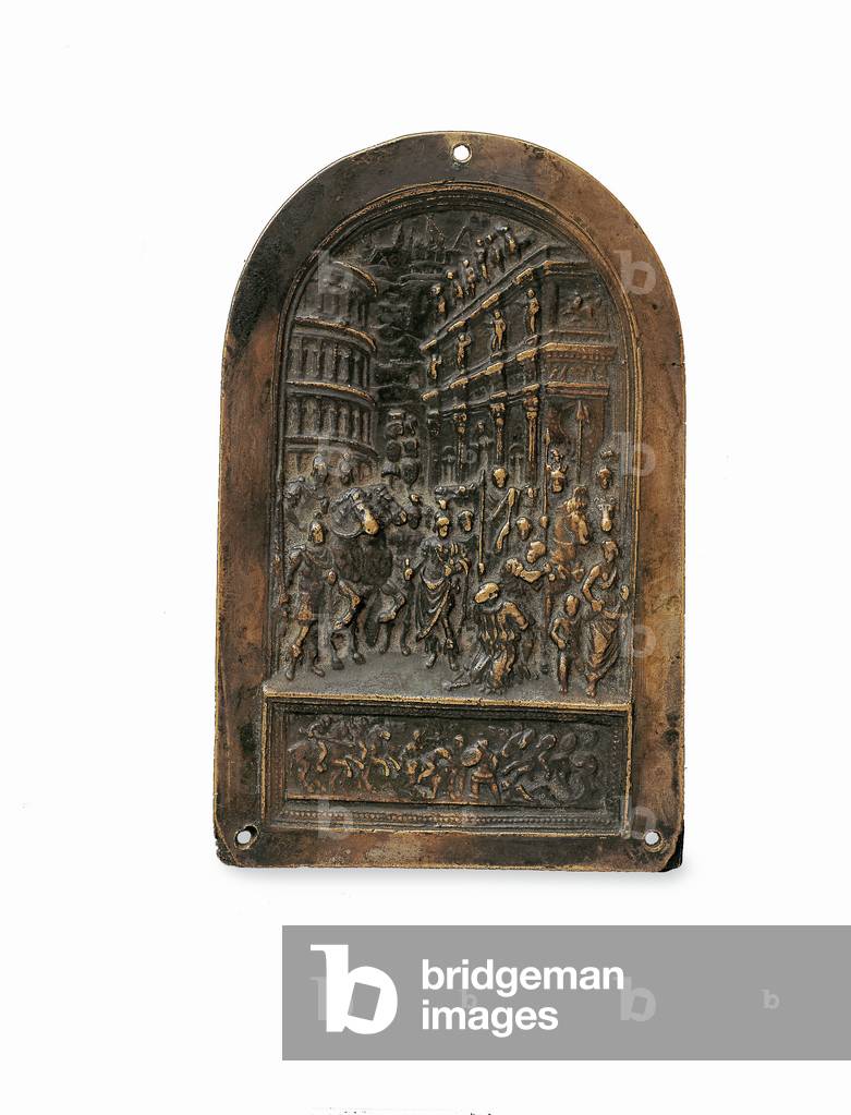 Unidentified Scene, (bronze with remains of silver, plating)