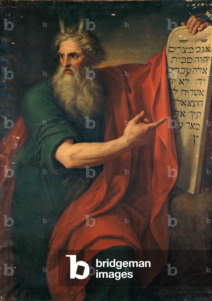 Moses with the second tablets of the law (Mosè con le seconde tavole della legge), 19th Century, oil on canvas