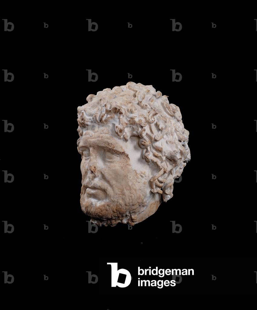 Head of Barbarian, (marble)