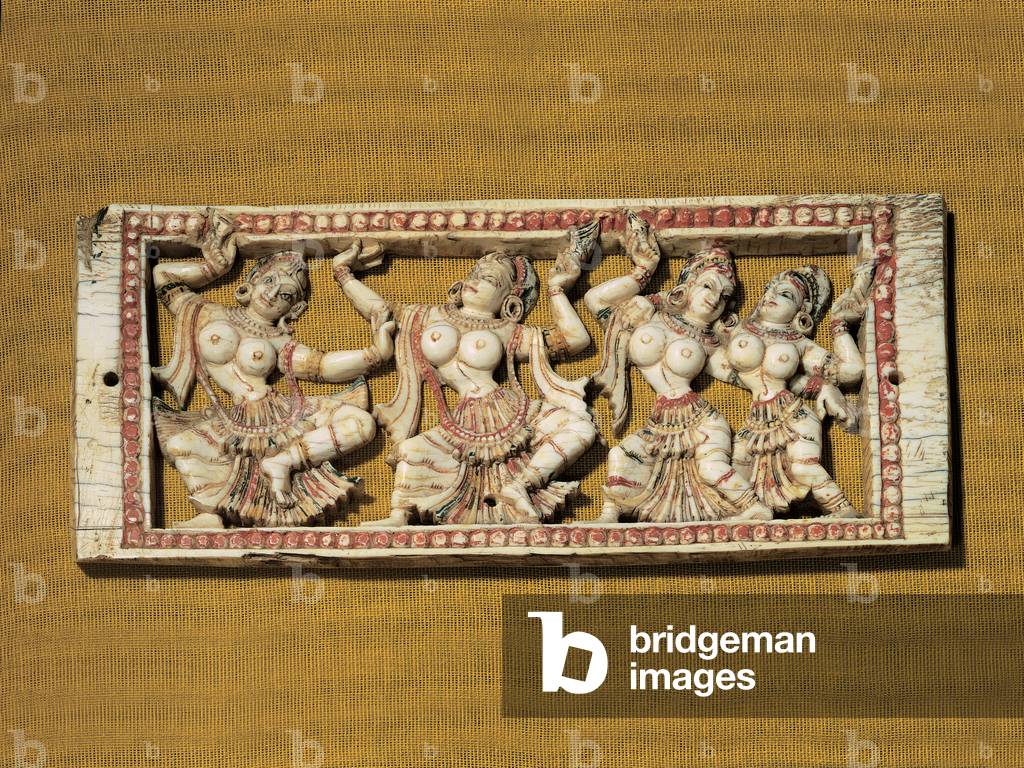 Ivory table with dancers, (carved ivory)