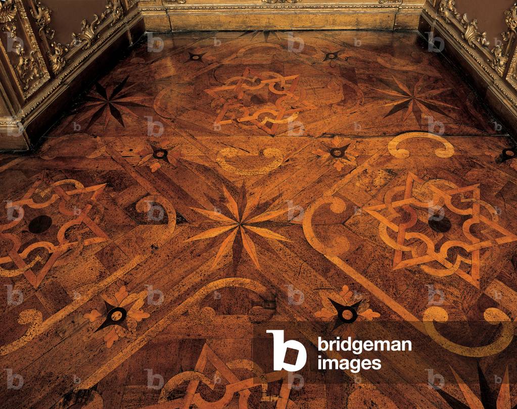Turin, Royal Palace, Sala da pranzo (dining room), detail of the floor, (parquet)