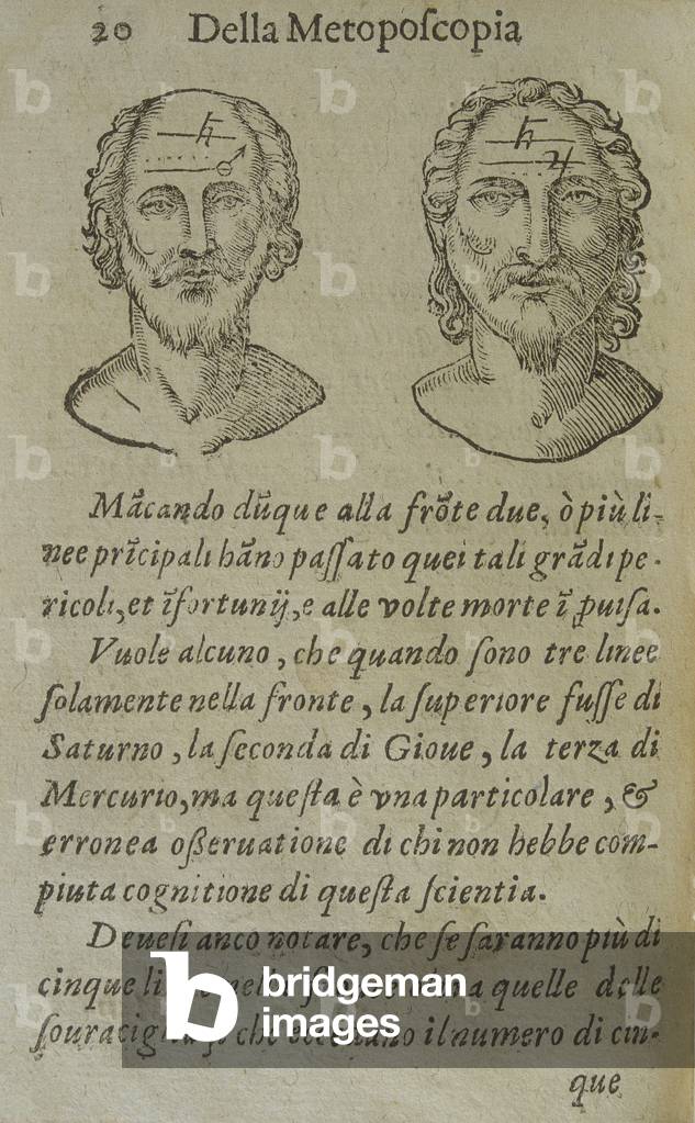 Italy, Lombardy, Milan, Braidense National Library. Detail. First book, page 70, faces of men.