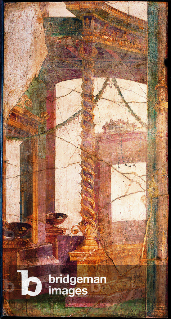 Architecture, by unknown artist, 45-62, 1st Century A.D., ripped fresco, 212 x 112 cm