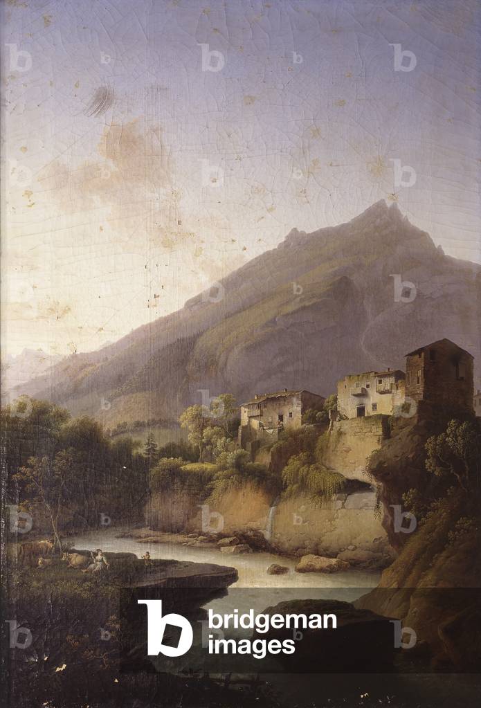 Torrent in a valley (Torrente in una valle), by Marco Gozzi, 19th century, oil on canvas.