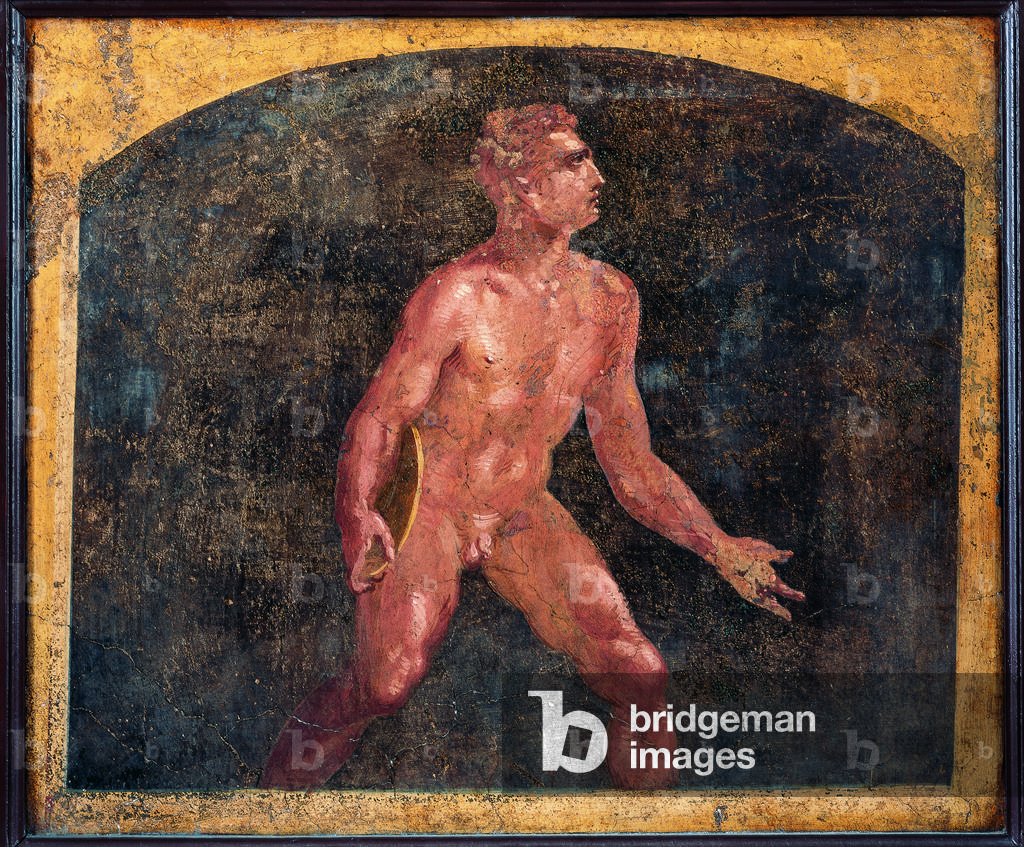 Discobolus, by unknown artist, 54-68, 1st Century A.D., ripped fresco, 57 x 68 cm