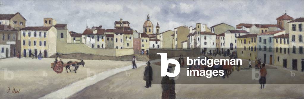 Old florentine square, by Franco Dani, 1924 (oil on canvas)