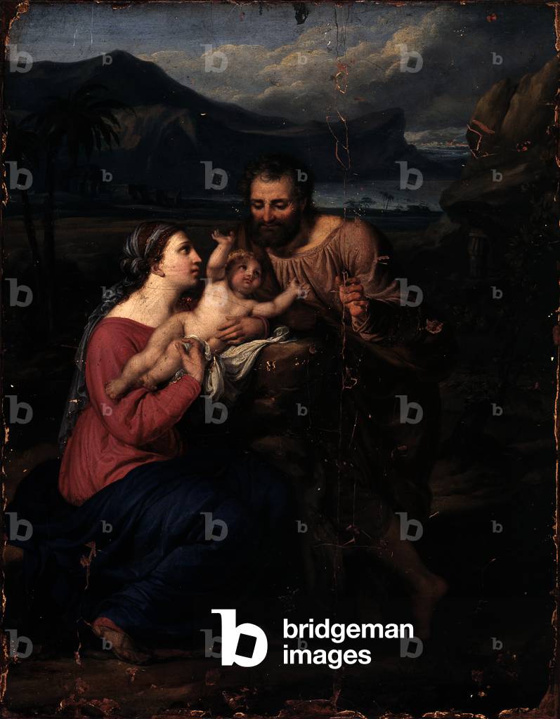Holy Family, by Giovanni Darif, 1823, 19th Century, oil on canvas, 43 x 33 cm