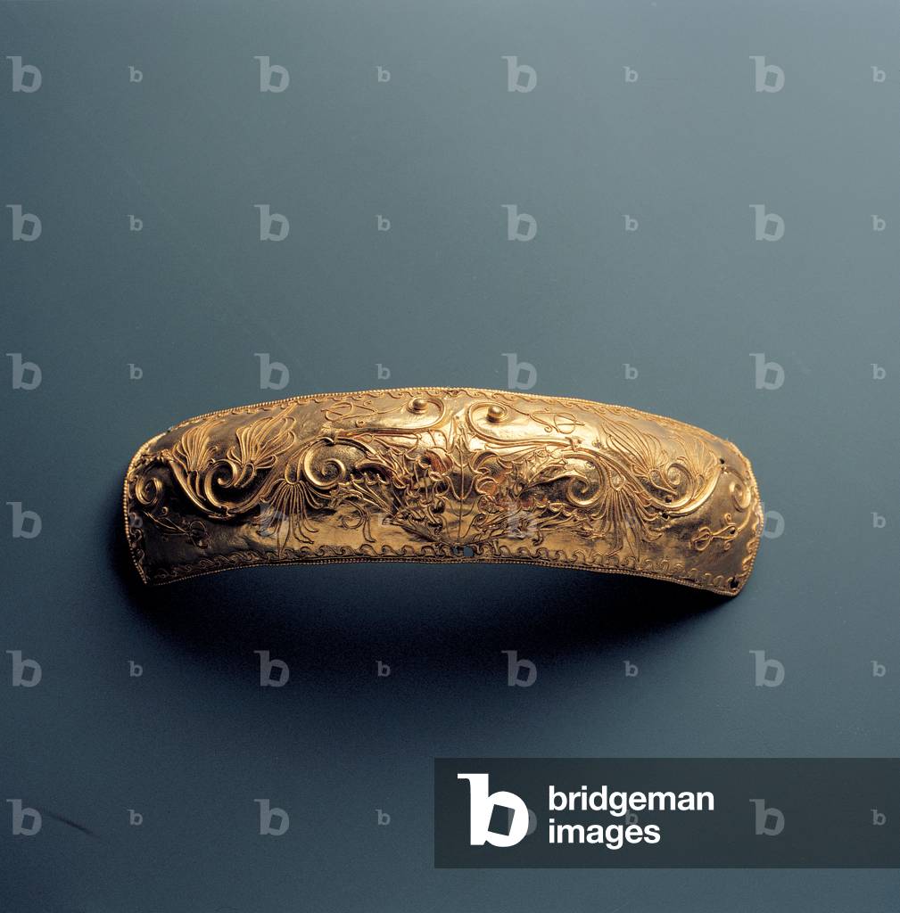 Gold diadem with floral motifs,