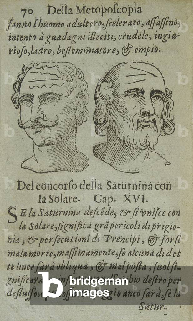 Metoposcopy, by Ciro Spontoni, 1651, 17th Century, engraving