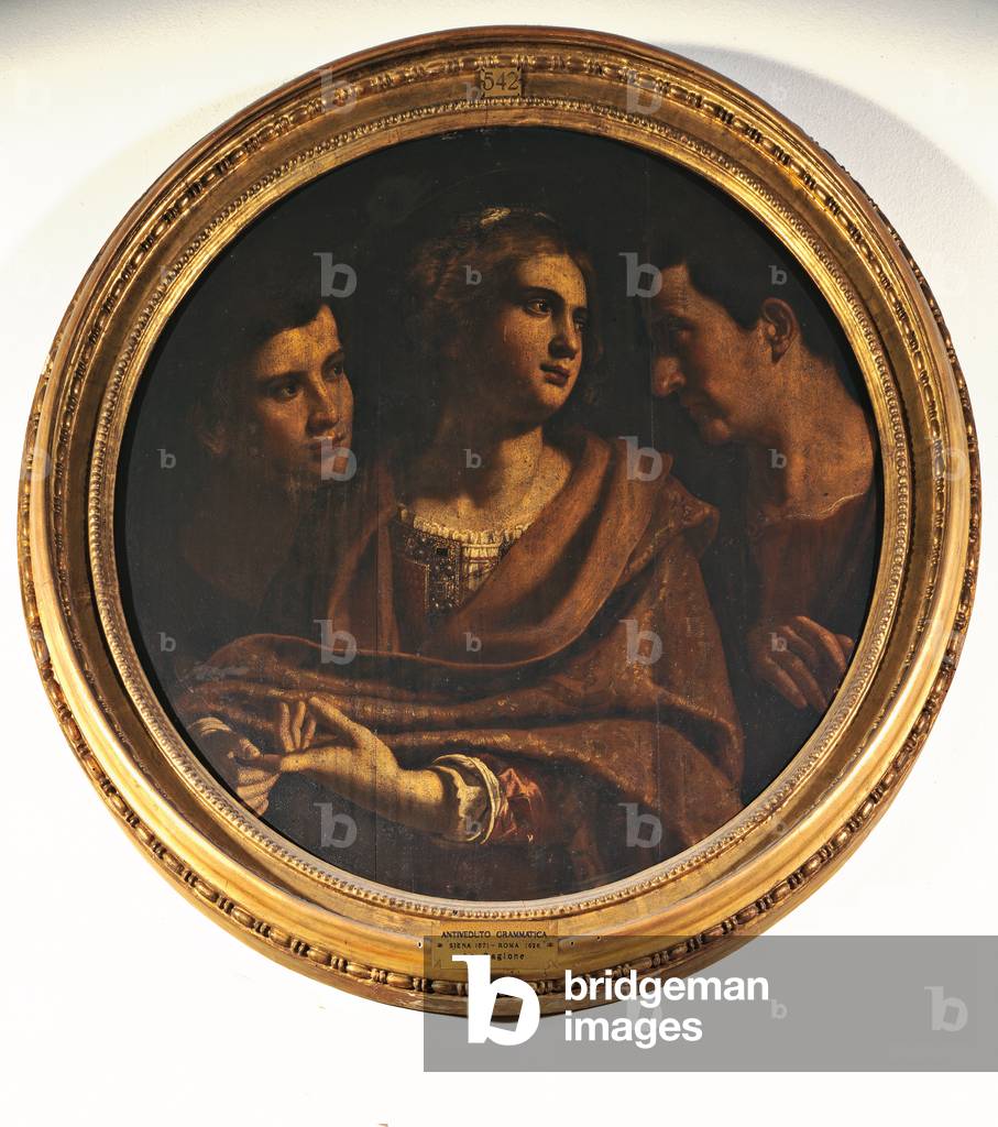 Dispute of St. Catherine, by Antiveduto Grammatica or Gramatica, 17th Century, oil on board