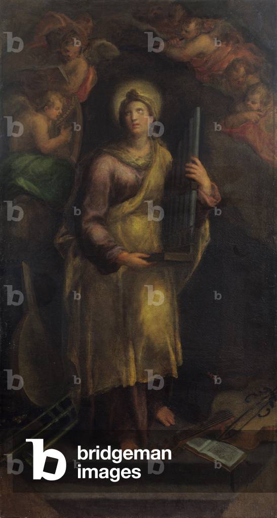 Saint Cecil (Santa Cecilia), by Sebastiano Filippi also known as Bastianino, 1580 - 1590, 16th Century, oil on canvas, 265 x 143 cm