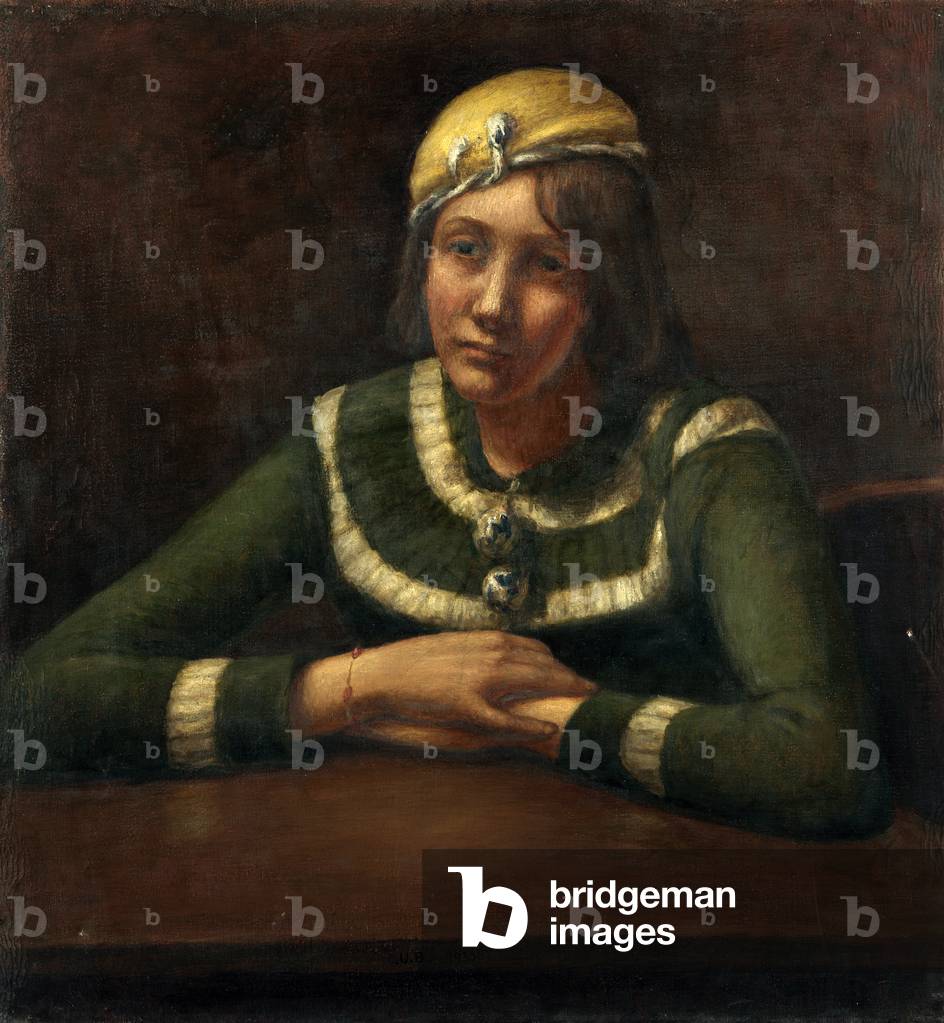 Little girl with yellow hat, 1935 (oil on canvas)