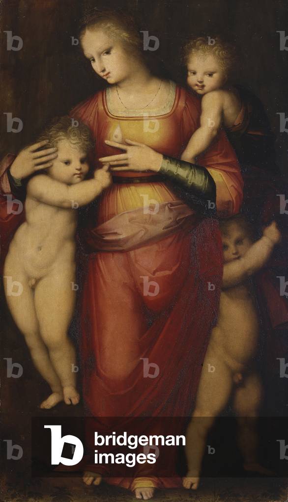 Charity, by Andrea Piccinelli also known as Brescianino, 1517, 16th Century, oil on board