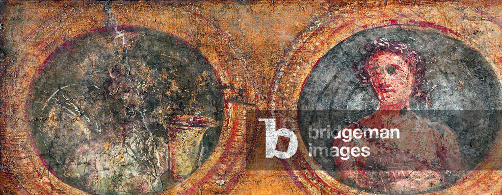 Seasons-Calendar, by unknown artist, 45-79, 1st Century A.D., ripped fresco, 35 x 64 cm