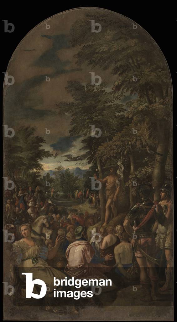 The Sermon of John the Baptist (Predica del Battista), by Franck Pauwels known as Paolo Fiammingo, 16th Century, Inv. nap. 89, Reg. Cron. 5937