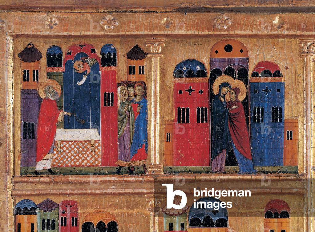 St John Enthroned and Twelve Stories of his Lie, (panel)