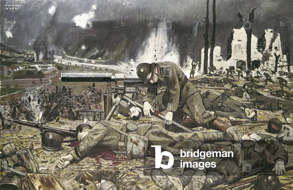 Maurizio Piscicelli Falls with a Detachment of Soldiers Resisting the Advance Austiaca, 20th century