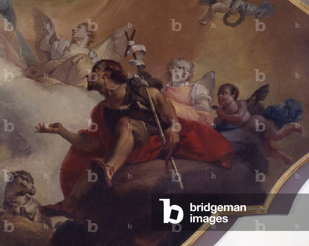 Apparition of the Virgin to St. John the Baptist, by Francesco Zugno, 18th Century, canvas