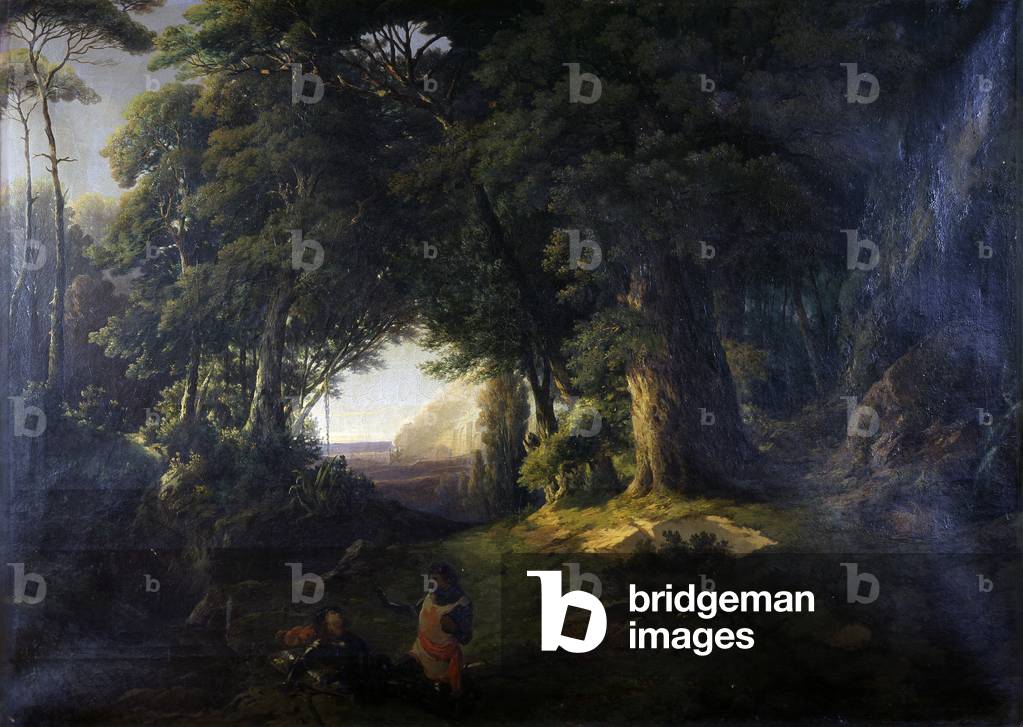 The Baptism of Clorinda, by Luigi Ashton, 1865, 19th Century, oil on canvas