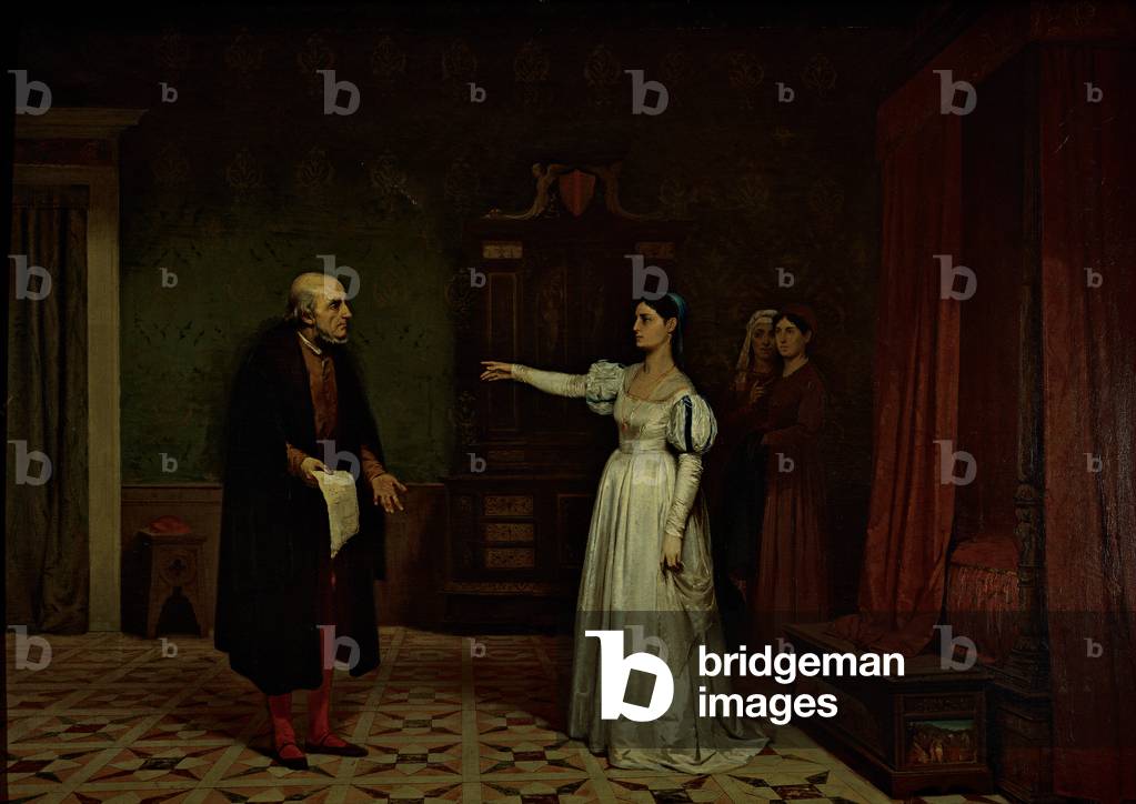Margherita degli Acciajuoli Drives Giovanni della Palla Away, (oil on canvas)