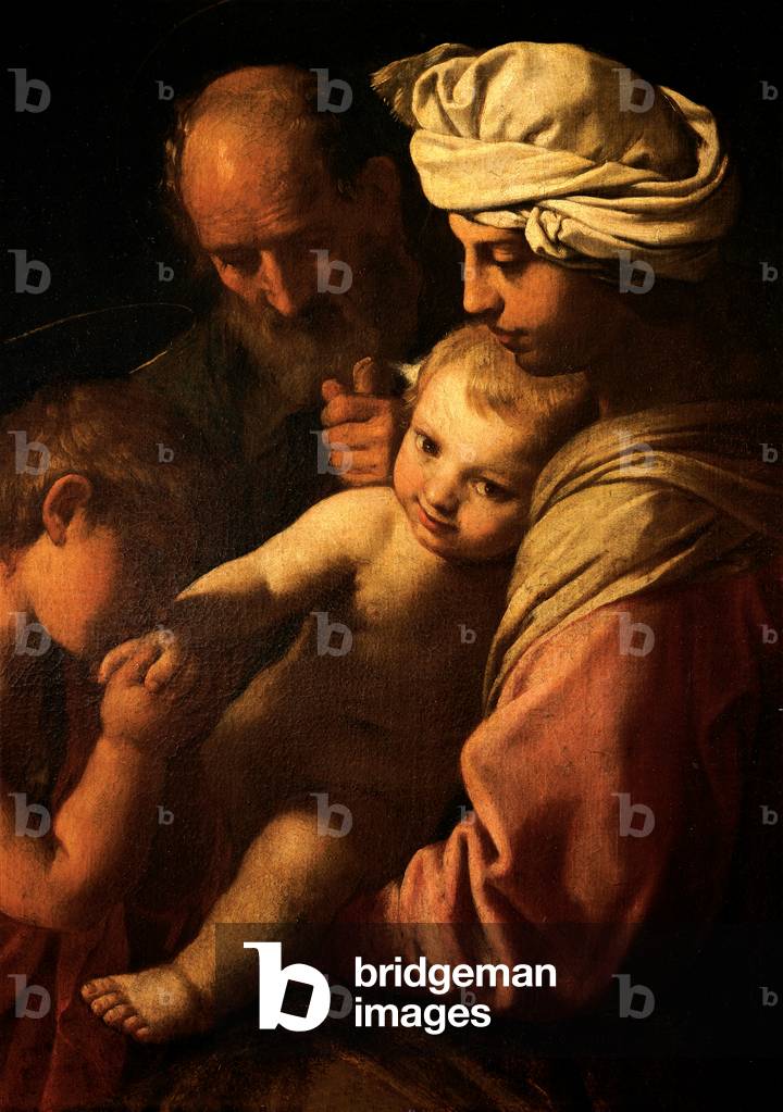 Holy Family with St John, (oil on canvas)