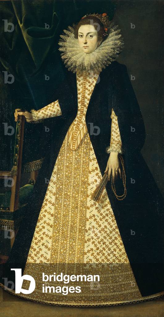 Portrait of a Lady in Courtly Clothes, by Unknown Flemish Artist, 17th Century, oil on canvas