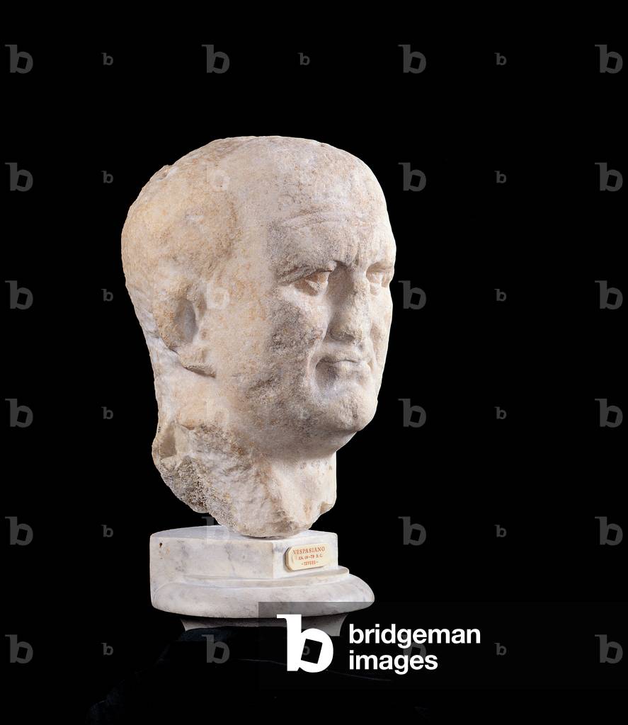 Portrait of Vespasian, 70 - 79 A.D. (Greek marble, fine grain, full relief)