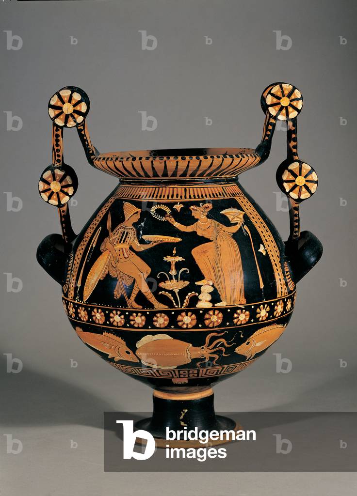 Red-figured Apulian Nestoris (wine jar),