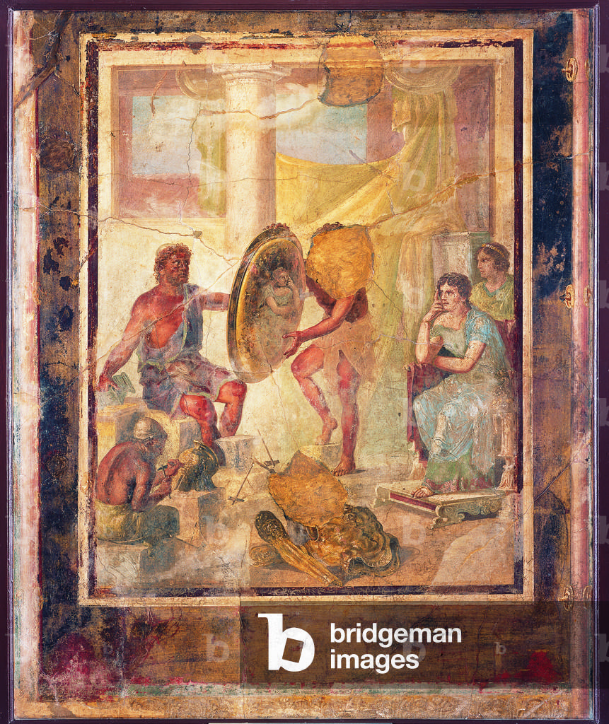 Thetis and Hephaestus, by unknown artist, 45-79, 1st Century A.D., ripped fresco, 159 x 113 cm