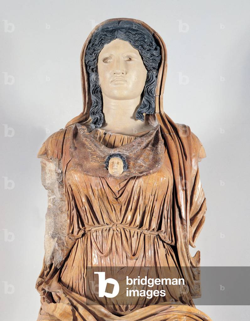 Colossal Statue of Minerva, (garment, mantle and floor in alabaster, hair in whinstone, right foot in ivory)