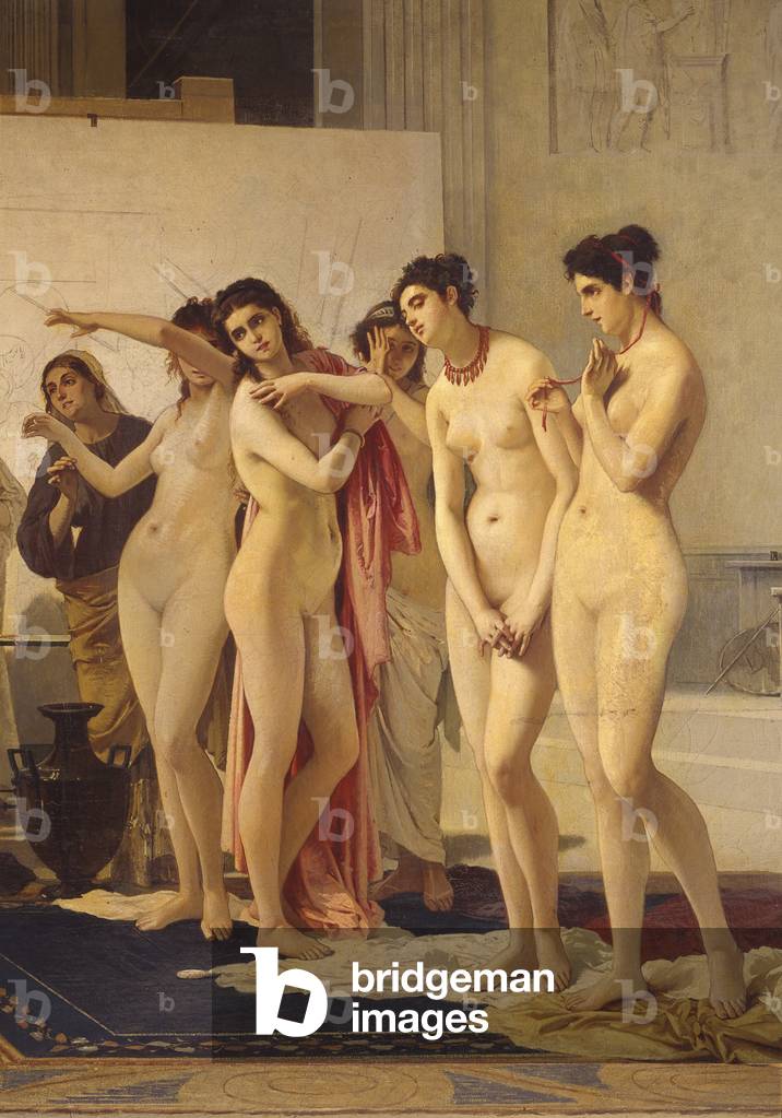 Zeuxis chooses five of the most graceful maidens submitted by the Croton, in order to study their shapes to paint the figure of Helen, detail, 1869 (oil on canvas)