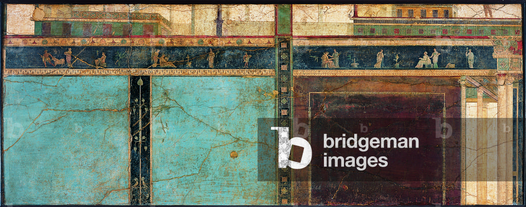 Architectures, by unknown artist, 25-45, 1st Century A.D., ripped fresco, 104 x 267 cm